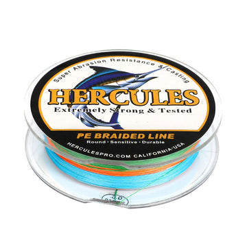 100M 109Yds Multicolor 10lb-300lb HERCULES PE Braided Fishing Line 8 Strands HERCULES